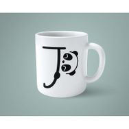 J Harfi Panda Alfabe Baskılı Kupa