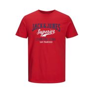 Jack & Jones 12210819 Kırmızı JJE Logo Bisiklet Yaka Baskılı Erkek T-shirt