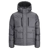 Jack & Jones 12241174 Gri Jcoyog Puffer Erkek Günlük Mont