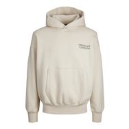 Jack & Jones 12244773 Jorgracia Graphic Sweat Hood LN Kırık Beyaz Erkek Sweatshirt