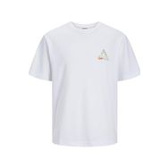 Jack & Jones 12253380 O Yaka Baskılı Kısa Kollu Beyaz Erkek T-shirt