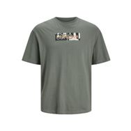 Jack & Jones Jcoaop Print Tee Ss Crew Neck Gri Erkek T-shirt