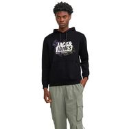 Jack & Jones Jcomap Logo Sweat Hood SN Siyah Erkek Sweatshirt