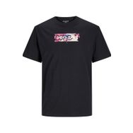 Jack & Jones Jcosummer Print Tee SS Siyah Bisiklet Yaka Erkek T-shirt