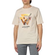 JACK & JONES Jjcellox Tee SS Moonbeam Bisiklet Yaka Erkek T-shirt