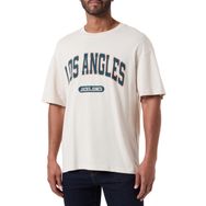 Jack & Jones Jjebradley Varsity Tee Ss O-Neck Styd Moonbeam Baskı Los Angeles Erkek T-shirt