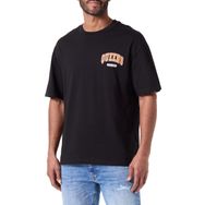 Jack & Jones Jjebradley Varsity Tee Ss O-Neck Styd Siyah Baskı: Queens Erkek T-shirt
