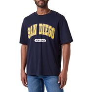 Jack & Jones Jjebradley Varsity Tee SS O-Neck Styd Sky Captain Print San Diego Erkek T-shirt