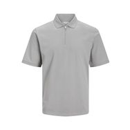 Jack & Jones Jjemac Zip SS SN Ultimate Grey Polo Erkek T-shirt