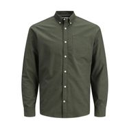 Jack & Jones Jjeoxford Shirt L/S S21 NOOS Forest Night Fit Slim Erkek T-shirt