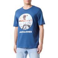 Jack & Jones Jjnavin Tee Ss Mavi Ensign Blue Bisiklet Yaka Erkek T-shirt