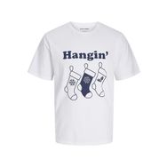 Jack & Jones Jjxmas One Color Funny Tee Ss Parlak Beyaz Bisiklet Yaka Erkek T-shirt