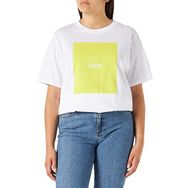 Jack & Jones Jjxx Jxamber Rlx Ss Every Square Tee Jrs Noos Bright White Print Limeade Square Kadın T-shirt