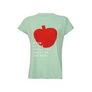 Jack & Jones JJXX Jxastrid SL Boxy PrinT TEE JRS Grayed Jade Kadın T-shirt