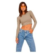 Jack & Jones Jjxx Jxfeline Str LS Rib Tee JRS Noos Incense Kadın T-shirt