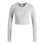 Jack & Jones JJXX Jxfeline STR LS Rib TEE JRS Noos Light Grey Melange Kadın T-shirt