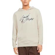 Jack & Jones JJZURI SWEAT HOOD LN Kırık Beyaz Erkek Sweatshirt