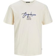 Jack & Jones Joraruba Branding Tee Ss Crew Neck Krem Rengi Erkek T-shirt
