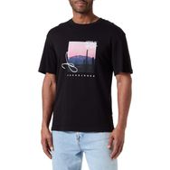 Jack & Jones Joraruba Photo Siyah Tee Ss Crew Erkek T-shirt
