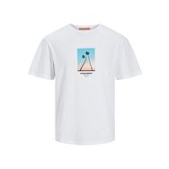 Jack & Jones Joraruba Small Photo Tee Ss Crew Neck Parlak Beyaz Erkek T-shirt