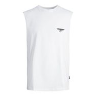 Jack & Jones Jorbora Oversize Sleeveless C.N BLK Parlak Beyaz Erkek T-shirt