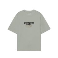 Jack & Jones Jorbushwick Tee SS FST Mineral Gri Bisiklet Yaka Erkek T-shirt