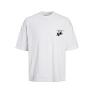Jack & Jones Jorfaro Back Tee Ss Crew Neck Parlak Beyaz Erkek T-shirt