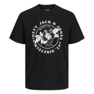 Jack & Jones Jorflowers Tee Ss Crew Neck Styd Siyah Erkek T-shirt