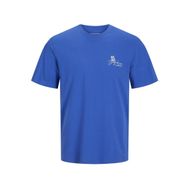Jack & Jones Jorfly Tee SS Crew Neck Styd Mavi Dazzling Blue Erkek T-shirt