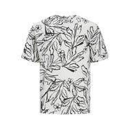 Jack & Jones Jorlafayette AOP Tee SS LN Cloud Dancer Bisiklet Yaka Erkek T-shirt