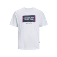 Jack & Jones Jorlafayette Box Tee SS Crew Neck Bright White Parlak Beyaz Erkek T-shirt