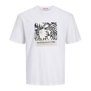 Jack & Jones Jormarbella AOP Branding Tee Ss Crew NEC Beyaz Siyah Bej Erkek T-shirt