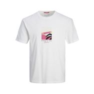 Jack & Jones Jormarbella Front Tee SS Crew Neck Parlak Beyaz Erkek T-shirt