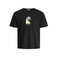 Jack & Jones Jormarbella Front Tee SS Crew Neck Siyah Erkek T-shirt