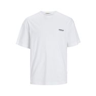 Jack & Jones Jormykonos Geo Tee Ss Crew Neck LN Parlak Beyaz Erkek T-shirt