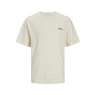 Jack & Jones Jormykonos Geo Tee Ss Crew Neck LN Tereyağı Krema Erkek T-shirt