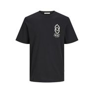 Jack & Jones Jornoto Graphic Chest Siyah Relaxed Fit Yuvarlak Yaka Erkek T-shirt