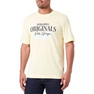 Jack & Jones Jorpalma Branding Tee Ss Fransız Vanilya Bisiklet Yaka Erkek T-shirt