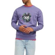 Jack & Jones Jorsilverlake Sweat Crew Neck LN Koyu Lila Erkek Sweatshirt