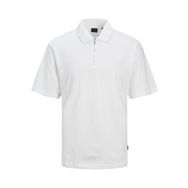 Jack & Jones Jprblaholst Ss Zip Parlak Beyaz Polo Erkek T-shirt