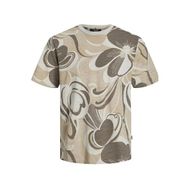 Jack & Jones Jprblapalma Aop SS Tee Crew Neck SN Koyu Bej Erkek T-shirt