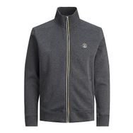 Jack & Jones Jprblurubber Sweat Zip Cardigan Prau23 Koyu Gri Melanj Erkek Sweatshirt
