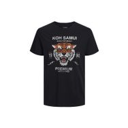 Jack & Jones JPRBLUTIGER TEE CREW NECK PRSP23 Bisiklet Yaka Düz Siyah Erkek T-shirt