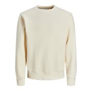 Jack & Jones Jprcc Badge Sweat Crew Neck Açık Bej Erkek Sweatshirt