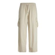 Jack & Jones Jpstbill Jjnate Linen Blend Cargo Jog SN Bej Erkek Kargo Pantolon