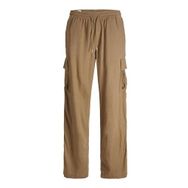 Jack & Jones Jpstbill Jjnate Linen Blend Cargo Jog SN Kahverengi Erkek Kargo Pantolon