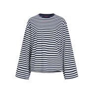 Jack & Jones Jxamalie Rlx Ls Stripe Tee JRS Lacivert Kadın T-shirt