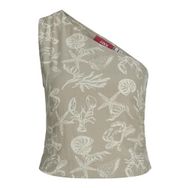 Jack & Jones Jxannika One Should Mat Gri Linen Blend Top WVN Kadın T-shirt