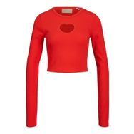 Jack & Jones Jxfillipa LS STR Rib Tee VT JRS Kırmızı Kadın T-shirt