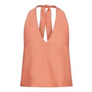 Jack & Jones Jxocean Linen Blend Halterneck TOP WVN Şeftali Pembesi Kadın T-shirt